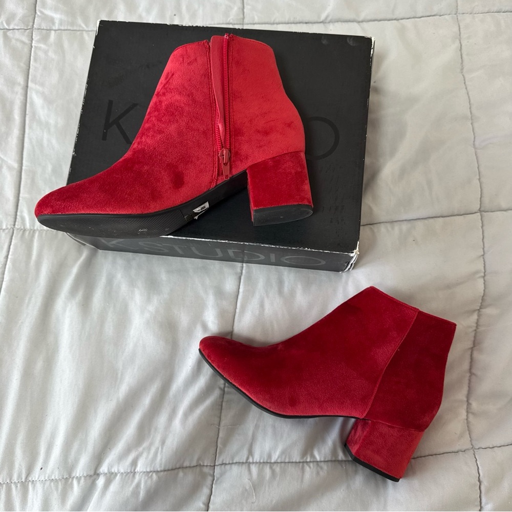 Red Ankle Boots - Picture 2 of 5